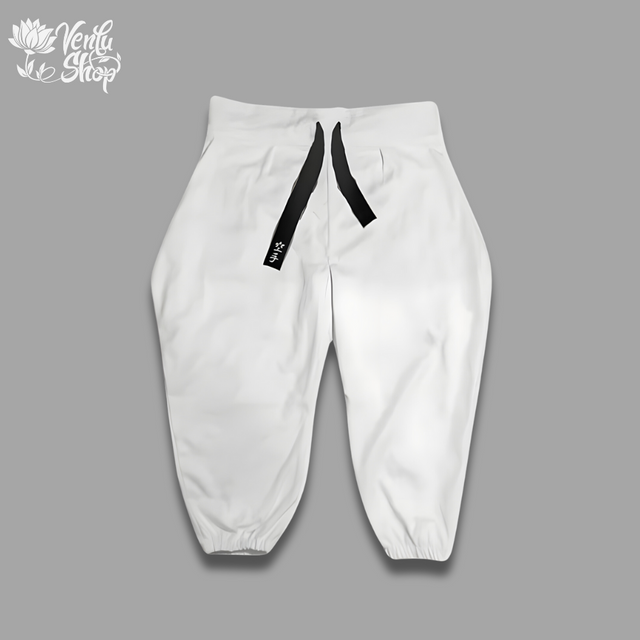 Pantalones de gimnasio estilo anime blancos