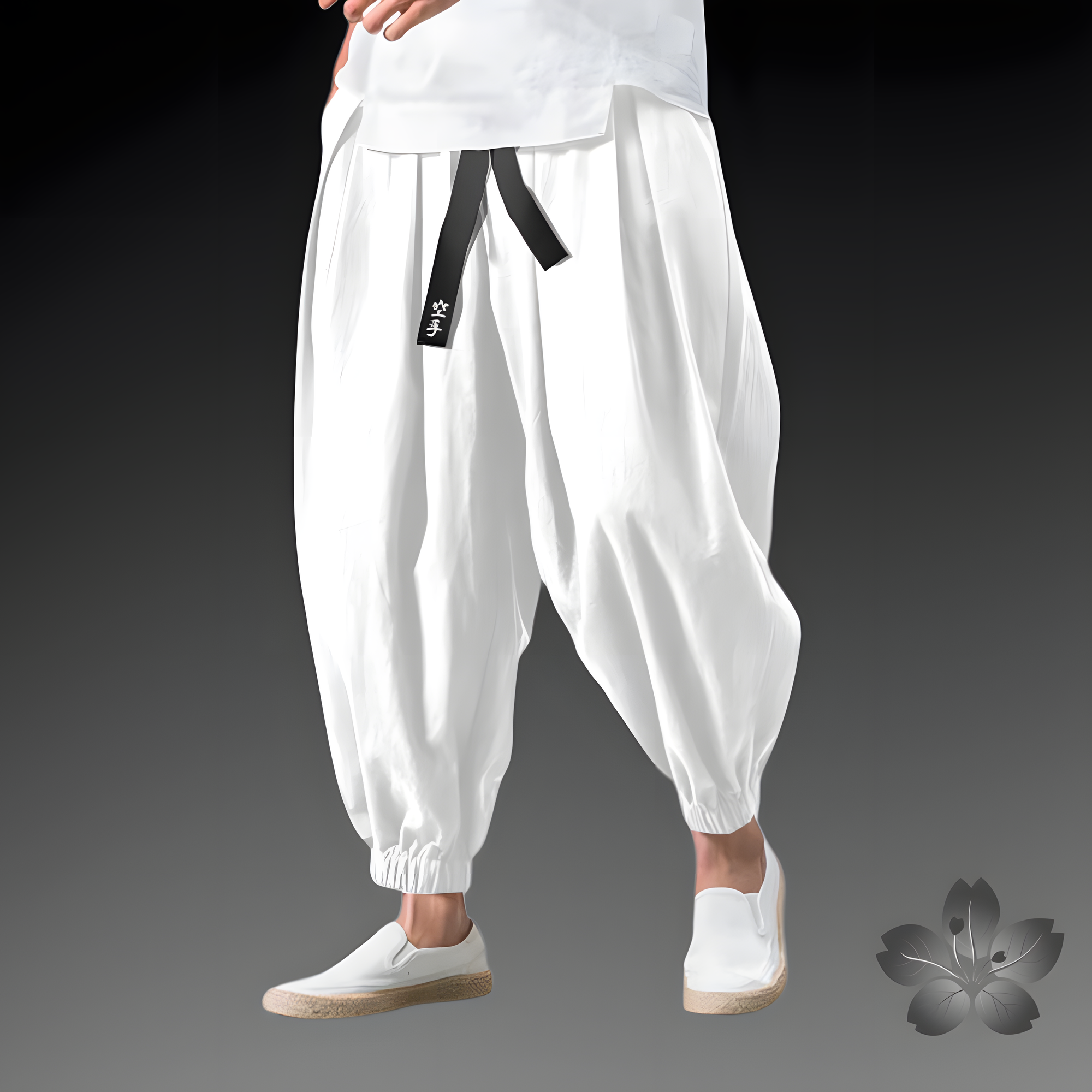 White Anime Gym Pants