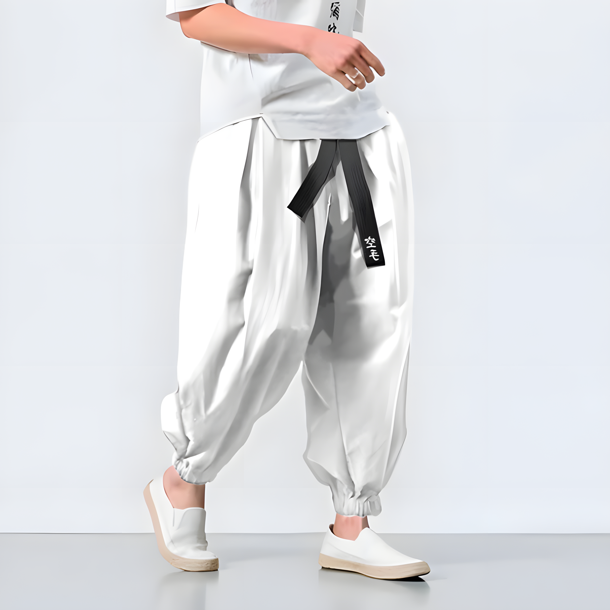 White Anime Gym Pants