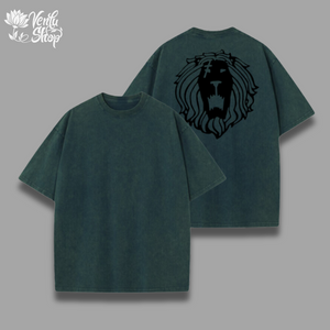  Escanor Washed Shirt  A gray Escanor Washed Shirt with a character design on the front.