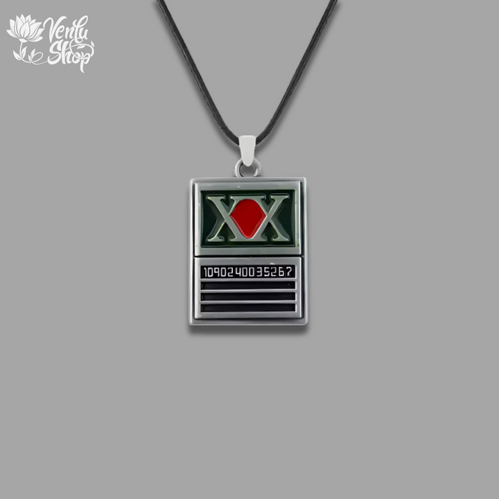 Hunter x Hunter inspired design Pendant necklace with a red 'X' symbol on a gray background