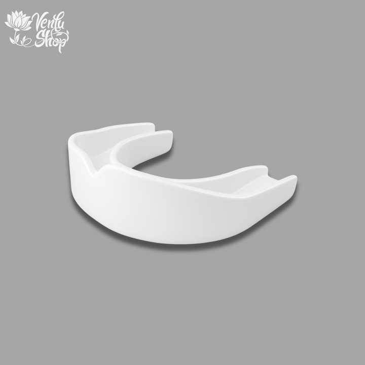  silica gel mouth guard  White athletic mouthguard on a gray background with 'Verita Stop' branding.
