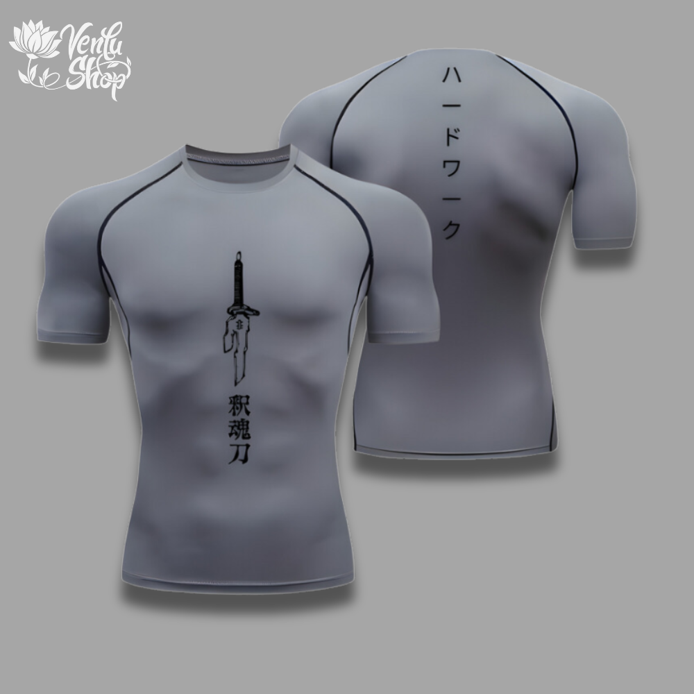 VenluShop Toji Compression Shirt Review (2026) VenluShop Toji compression shirt in grey colorway for gym training