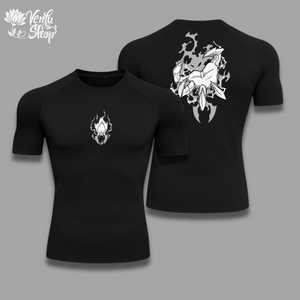 Beru anime-inspired Black t-shirt with white graphic design on a gray background