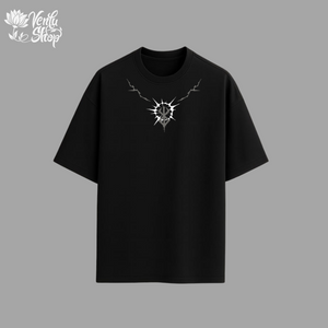 Guts anime-inspired Black t-shirt with a white graphic design on a gray background