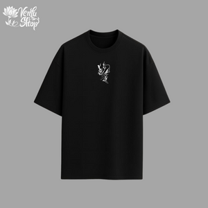 Toji anime-inspired Black t-shirt with a white logo on a gray background